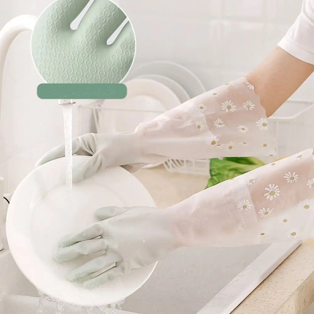 Silicone Scrubber Cleaning Gloves
